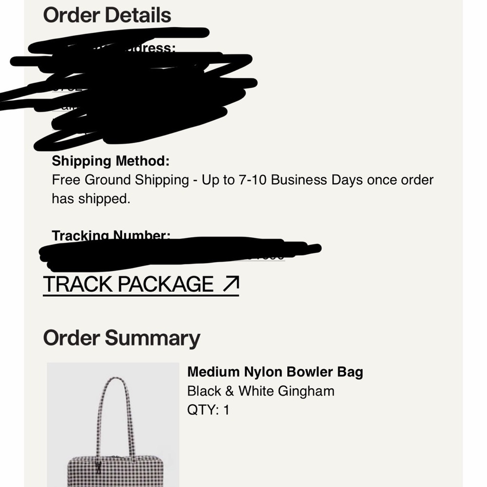 BAGGU Black and White Gingham Tote Bag - Picture 4 of 4